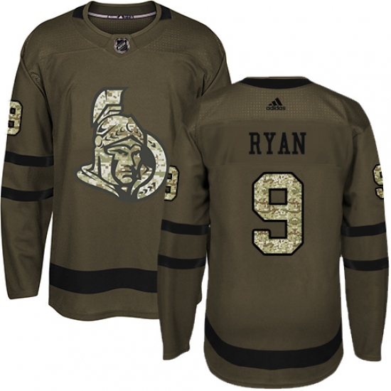 Men's Adidas Ottawa Senators #9 Bobby Ryan Premier Green Salute to Service NHL Jersey - Ujersey