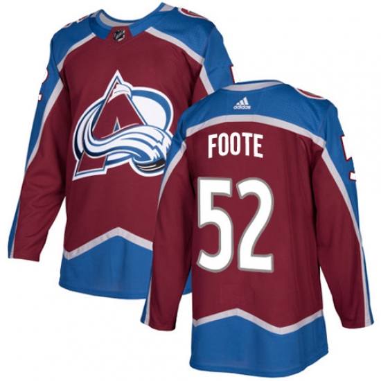 Men's Adidas Colorado Avalanche #52 Adam Foote Authentic Burgundy Red Home NHL Jersey - Ujersey