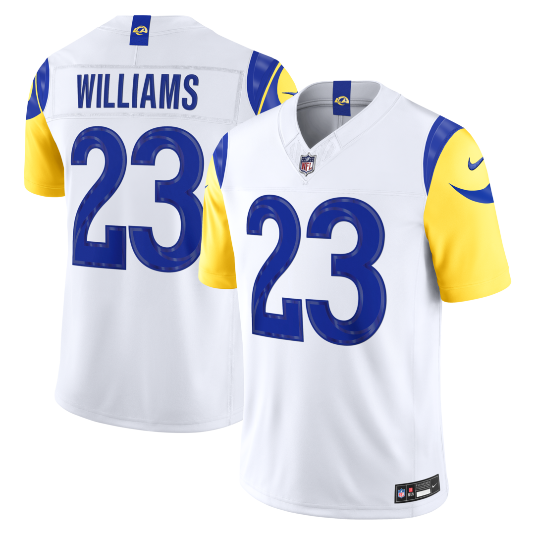 Men's Los Angeles Rams Kyren Williams Nike White Vapor F.U.S.E. Stitched Limited Jersey - Ujersey