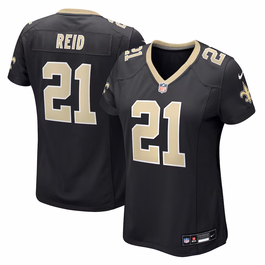 Women's New Orleans Saints Justin Reid Nike Black Team Game Jersey - Ujersey