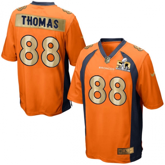 Men's Nike Denver Broncos #88 Demaryius Thomas Game Orange Super Bowl 50 Collection NFL Jersey - Ujersey