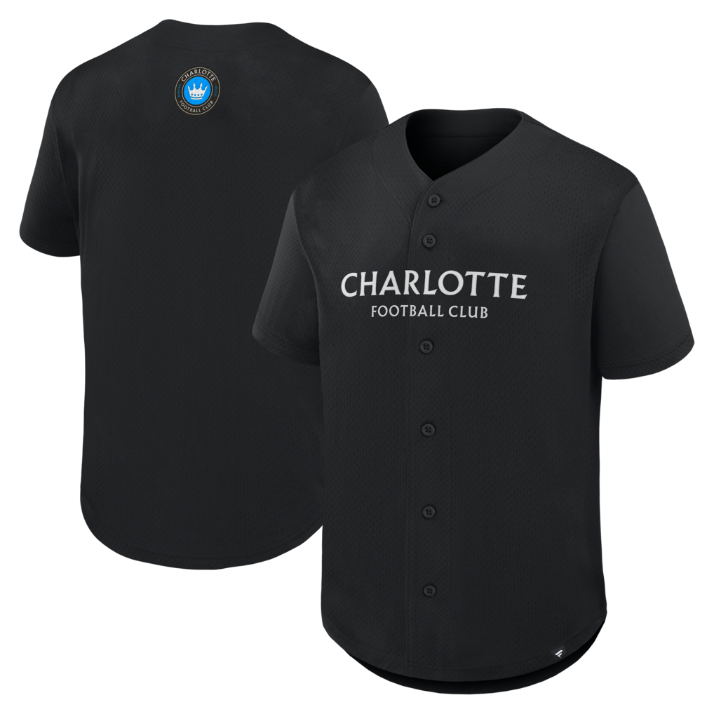 Men's Charlotte FC Fanatics Black Maximum Intensity Button-Up Jersey - Ujersey