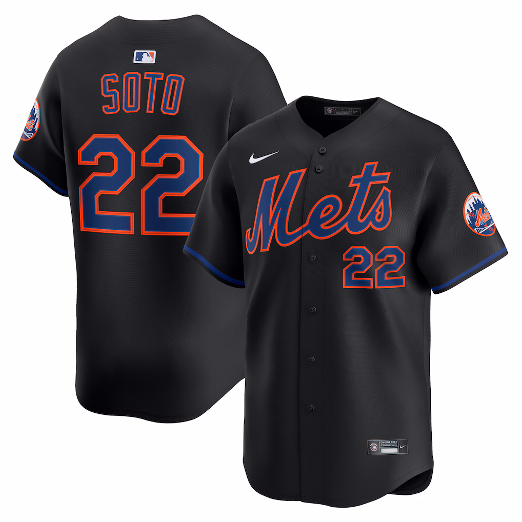 Men's New York Mets Juan Soto Nike Black Alternate Limited Player Jersey - Ujersey