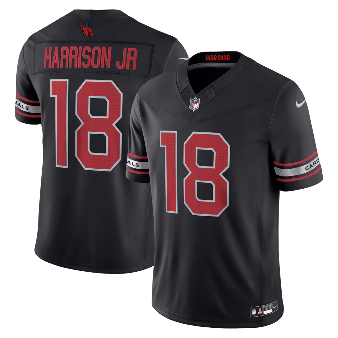 Men's Arizona Cardinals Marvin Harrison Jr. Nike Black Alternate Vapor F.U.S.E. Stitched Limited Jersey - Ujersey