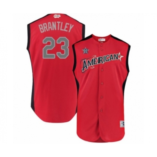 Men's Houston Astros #23 Michael Brantley Authentic Red American League 2019 Baseball All-Star Jersey - Ujersey