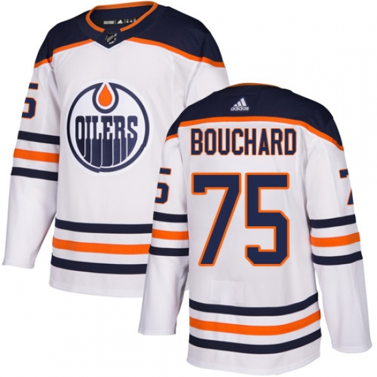 Youth Adidas Edmonton Oilers #75 Evan Bouchard Authentic White Away NHL Jersey
