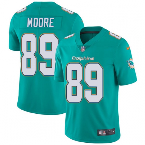 Men's Nike Miami Dolphins #89 Nat Moore Aqua Green Team Color Vapor Untouchable Limited Player NFL Jersey - Ujersey