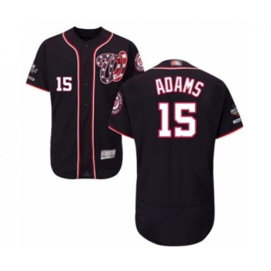 Men's Washington Nationals #15 Matt Adams Navy Blue Alternate Flex Base Authentic Collection 2019 World Series Champions Baseball Jersey - Ujersey