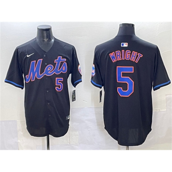 Men's New York Mets #5 David Wright Black Limited Stitched Baseball Jersey - Ujersey