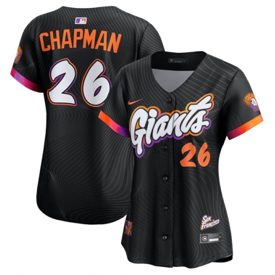 Women's San Francisco Giants #26 Matt Chapman Anthracite 2025 City Connect Limited Stitched Baseball Jersey(Run Small) - Ujersey