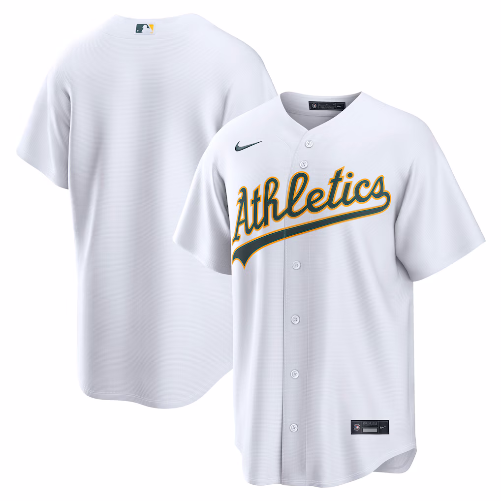 Men's Athletics  Nike White Home Replica Jersey - Ujersey NHL