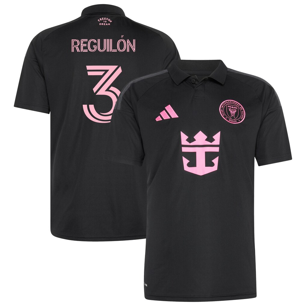 Men's Inter Miami CF Sergio Reguilón adidas Black 2026 Presagio Replica Jersey - Ujersey