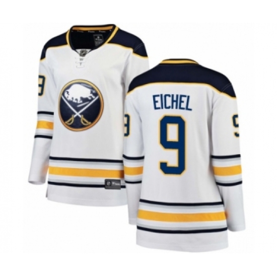 Women's Buffalo Sabres #9 Jack Eichel Fanatics Branded White Away Breakaway NHL Jersey - Ujersey