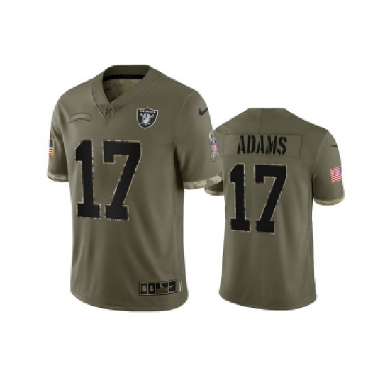 Men's Las Vegas Raiders #17 Davante Adams 2022 Olive Salute To Service Limited Stitched Jersey - Ujersey