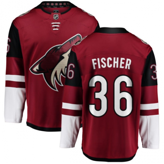 Men's Arizona Coyotes #36 Christian Fischer Fanatics Branded Burgundy Red Home Breakaway NHL Jersey - Ujersey