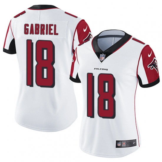 Women's Nike Atlanta Falcons #18 Taylor Gabriel White Vapor Untouchable Limited Player NFL Jersey - Ujersey