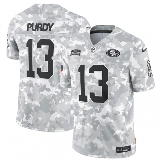 Men's San Francisco 49ers #13 Brock Purdy 2024 Arctic Camo Salute To Service Limited Stitched Football Jersey - Ujersey