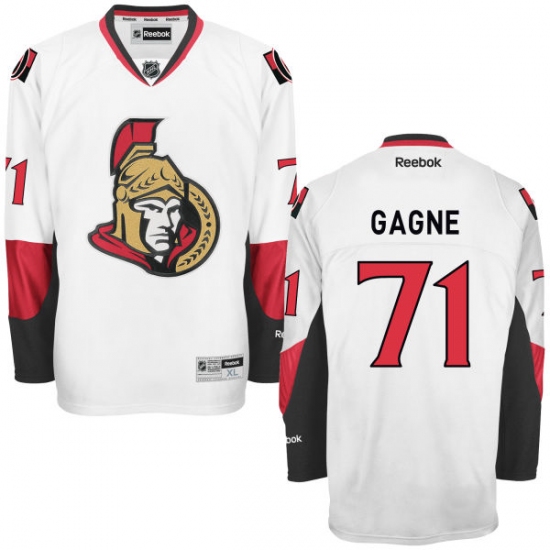 Men's Reebok Ottawa Senators #71 Gabriel Gagne Authentic White Away NHL Jersey - Ujersey