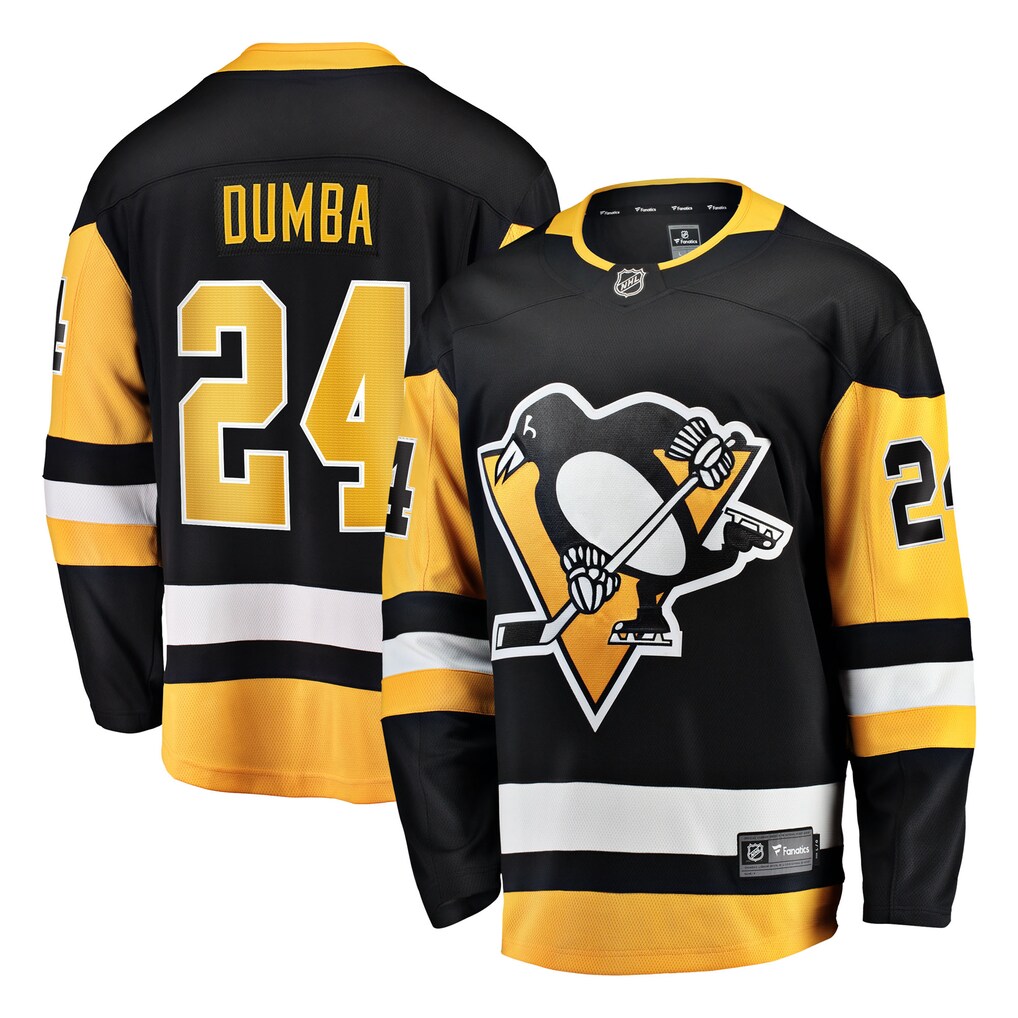 Men's Pittsburgh Penguins Matt Dumba Fanatics Black Home Breakaway Jersey - ujerseystore