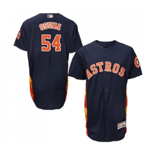Men's Houston Astros #54 Roberto Osuna Navy Blue Alternate Flex Base Authentic Collection Baseball Jersey