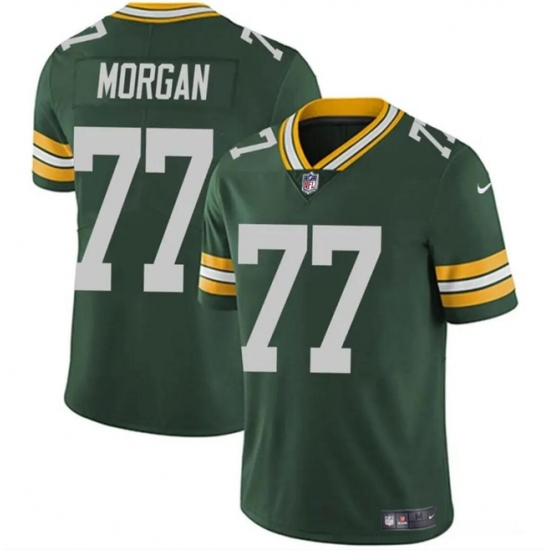 Men's Green Bay Packers #77 Jordan Morgan Green 2024 Draft Vapor Limited Football Stitched Jersey - Ujersey