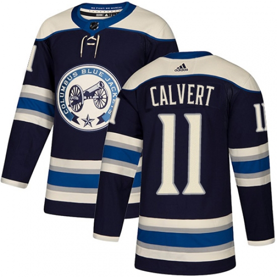 Youth Adidas Columbus Blue Jackets #11 Matt Calvert Authentic Navy Blue Alternate NHL Jersey - Ujersey