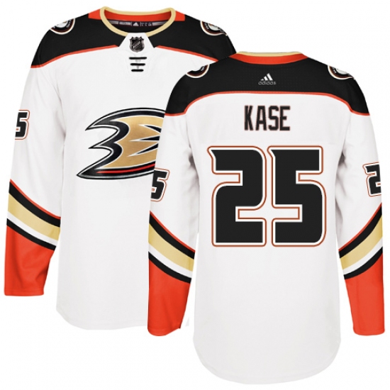 Men's Adidas Anaheim Ducks #25 Ondrej Kase Authentic White Away NHL Jersey - Ujersey