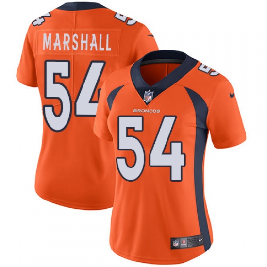 Women's Nike Denver Broncos #54 Brandon Marshall Orange Team Color Vapor Untouchable Limited Player NFL Jersey - Ujersey