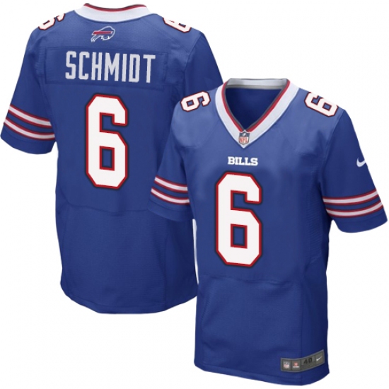 Men's Nike Buffalo Bills #6 Colton Schmidt Elite Royal Blue Team Color NFL Jersey - Ujersey