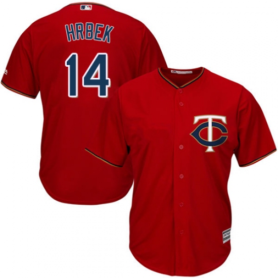 Men's Majestic Minnesota Twins #14 Kent Hrbek Replica Scarlet Alternate Cool Base MLB Jersey - Ujersey