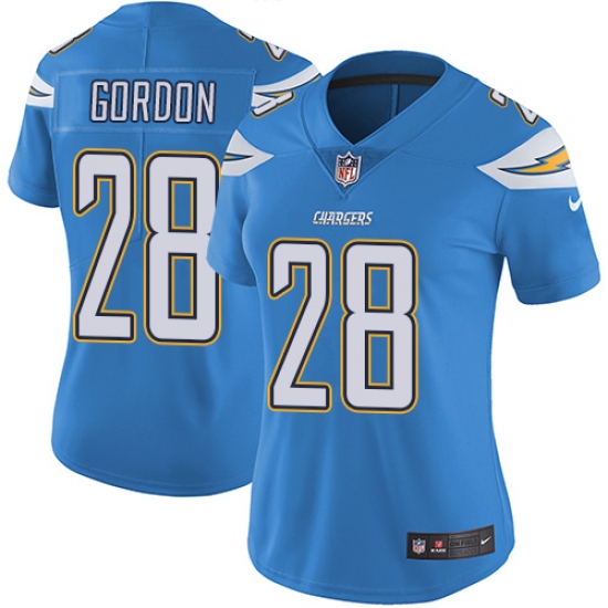 Women's Nike Los Angeles Chargers #28 Melvin Gordon Electric Blue Alternate Vapor Untouchable Limited Player NFL Jersey - Ujersey
