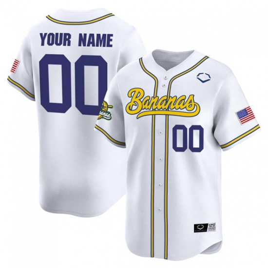 Men's Savannah Bananas Active Player Custom White Vapor Limited Stitched Baseball Jersey - Ujersey