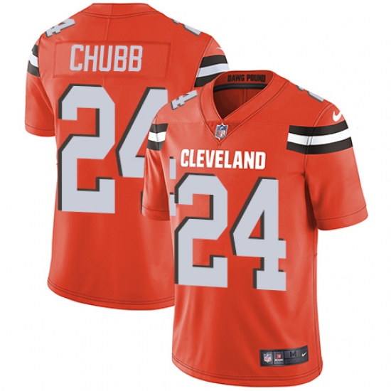 Youth Nike Cleveland Browns #24 Nick Chubb Orange Alternate Vapor Untouchable Limited Player NFL Jersey - Ujersey