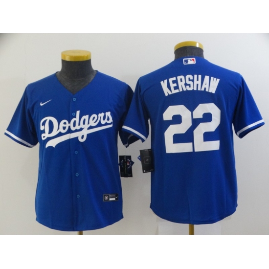 Youth Nike Los Angeles Dodgers #22 Clayton Kershaw Blue Authentic Jersey - Ujersey