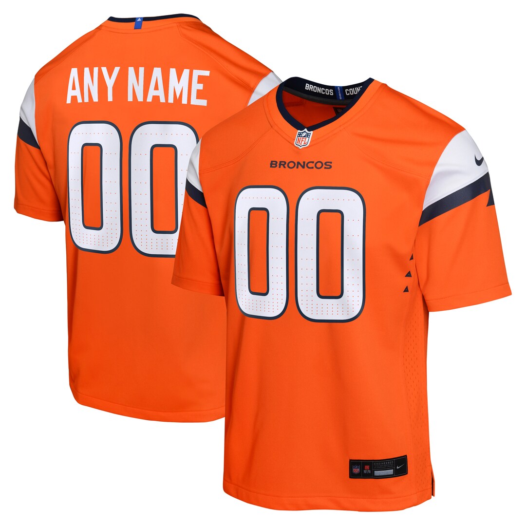 Youth Denver Broncos Nike Orange Team Custom Game Jersey - U-jersey