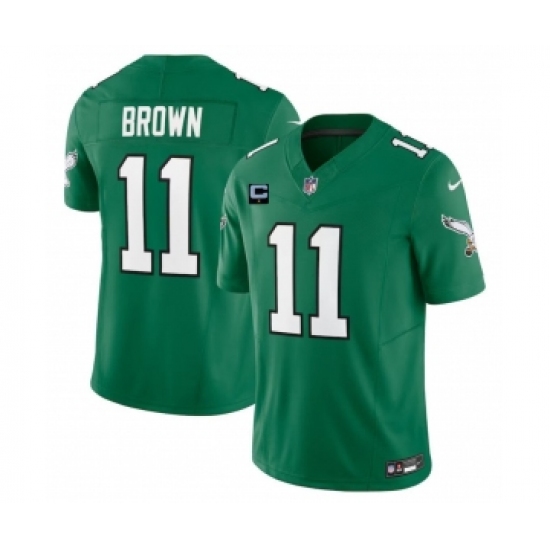 Men's Nike Philadelphia Eagles #11 A. J. Brown Green 2023 F.U.S.E. 1-Star C Vapor Untouchable Limited Football Stitched Jersey - Ujersey
