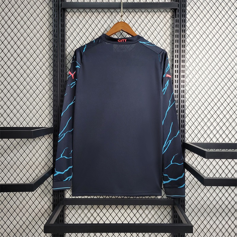 Manchester City Football Jersey Third Away Long Sleeve Shirt 2023/24 - Ujersey NHL