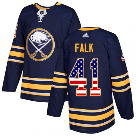 Youth Adidas Buffalo Sabres #41 Justin Falk Authentic Navy Blue USA Flag Fashion NHL Jersey - Ujersey