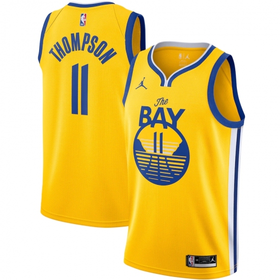 Men's Golden State Warriors #11 Klay Thompson Jordan Brand Gold 2020-21 Swingman Jersey - Ujersey