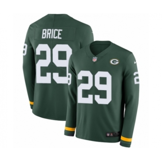 Youth Nike Green Bay Packers #29 Kentrell Brice Limited Green Therma Long Sleeve NFL Jersey - Ujersey