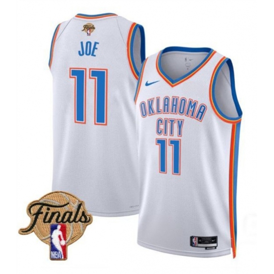 Men's Oklahoma City Thunder #11 Isaiah Joe White 2025 Association Edition Stitched Basketball Jersey - Ujersey