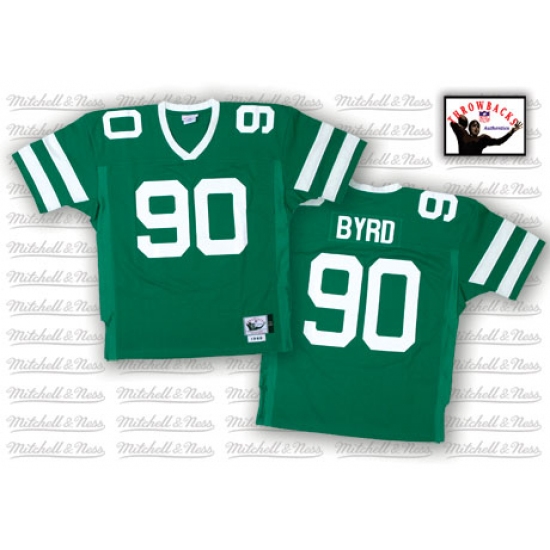 Mitchell and Ness New York Jets #90 Dennis Byrd Green Team Color Authentic Throwback NFL Jersey - Ujersey