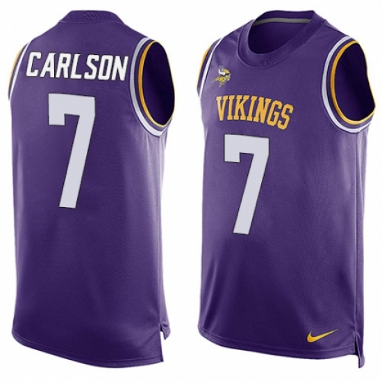 Men's Nike Minnesota Vikings #7 Daniel Carlson Limited Purple Player Name & Number Tank Top NFL Jersey - Ujersey
