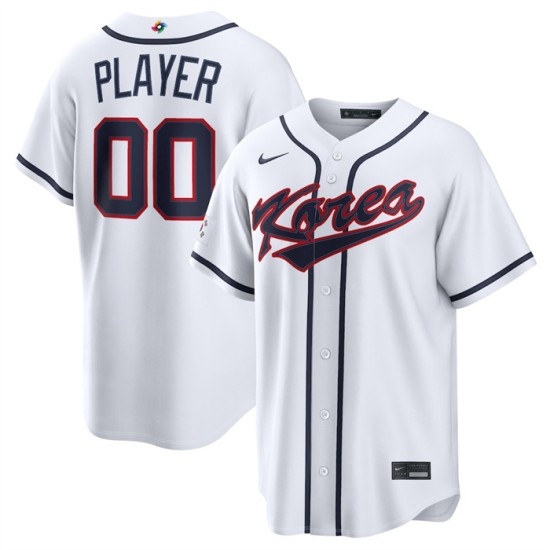 Men's Korea Baseball Active Player Custom White 2026 World Baseball Classic Home Stadium Stitched Jersey - Ujersey