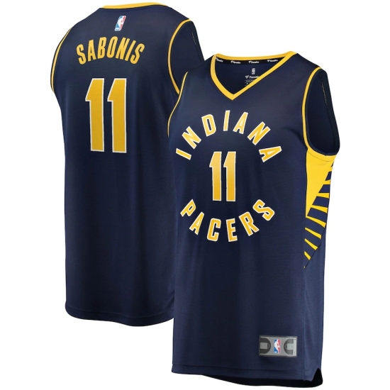 Men's Indiana Pacers #11 Domantas Sabonis Fanatics Branded Navy 2020-21 Fast Break Player Jersey - Ujersey