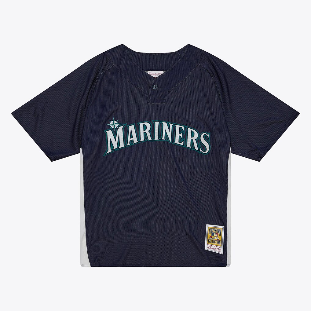 Men's Seattle Mariners Ichiro Suzuki Mitchell & Ness Navy Big & Tall Cooperstown Mesh Batting Practice Jersey - U-jersey