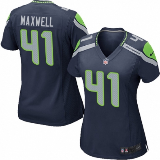 Women's Nike Seattle Seahawks #41 Byron Maxwell Game Navy Blue Team Color NFL Jersey - Ujersey
