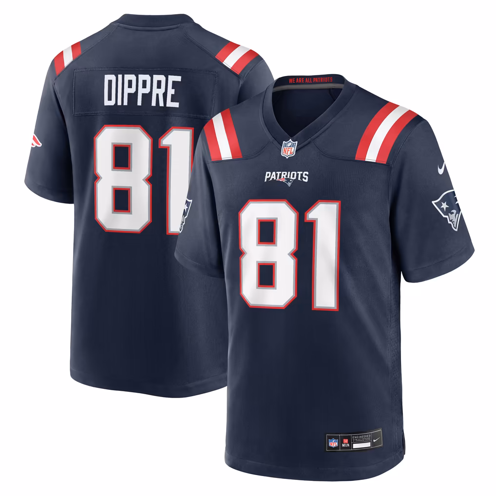 Men's New England Patriots CJ Dippre Nike Navy Team Game Jersey - Ujersey