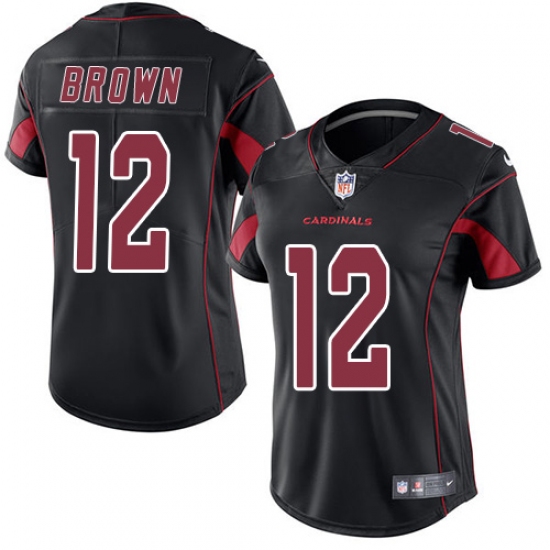 Women's Nike Arizona Cardinals #12 John Brown Limited Black Rush Vapor Untouchable NFL Jersey - Ujersey