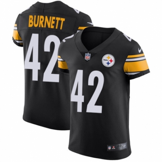 Men's Nike Pittsburgh Steelers #42 Morgan Burnett Black Team Color Vapor Untouchable Elite Player NFL Jersey - Ujersey